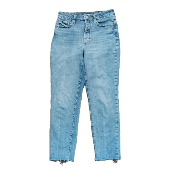 OLD NAVY O.G. Straight Crop High Rise Sz 6 Women's Button-Fly Stretch Jeans - Picture 1 of 4